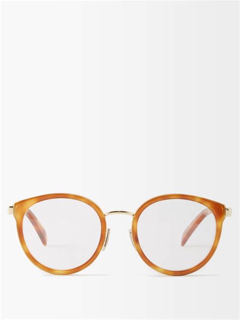 brown round acetate glasses celine eyewear matchesfashion us
