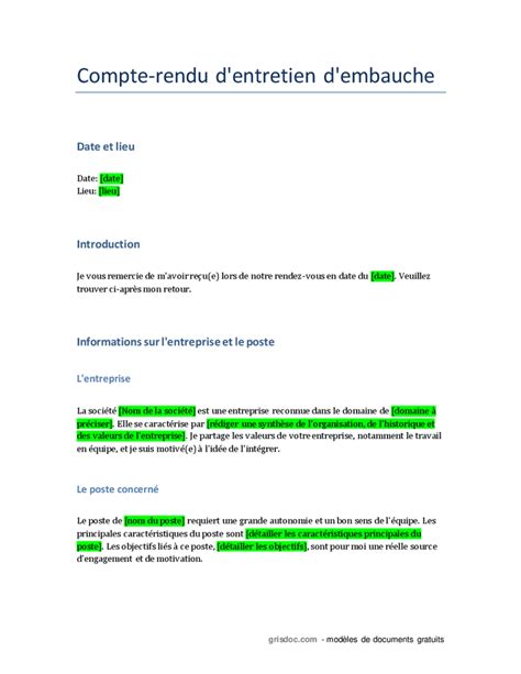 Compte Rendu Entretien Professionnel Doc Pdf Page Sur Hot Sex Picture