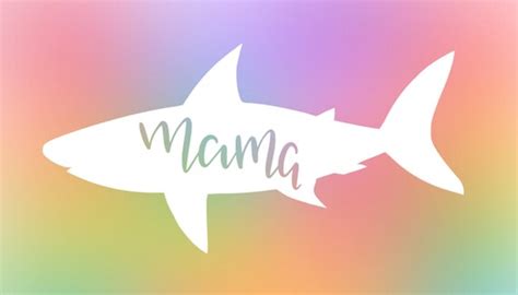 Mama Shark Decal Mom Decal Mama Shark Decal Mama Shark Etsy