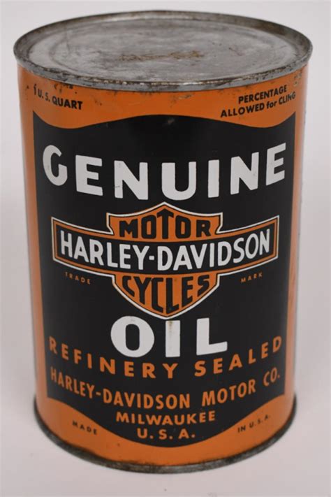 Bid Now Vintage Nos Harley Davidson Full Quart Oil Can Invalid Date Cst