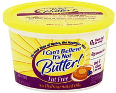 Is a spread brand produced by upfield and marketed as a substitute for butter. I Cant Believe Its Not Butter Non Fat Spread - 15 oz ...
