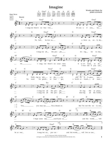 John Lennon Imagine From The Daily Ukulele Arr Liz And Jim Beloff