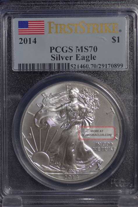 2014 Silver Eagle Pcgs Ms70 First Strike A