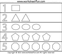 Shapes and Numbers - 1 Worksheet | Free printable worksheets, Printable worksheets, Worksheets ...