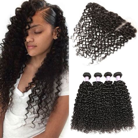 Dsoar Hair Peruvian Curly Hair Lace Frontal Closure With 4