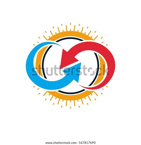 Infinity Loop Created Two Direction Arrows Stock Vector Royalty Free