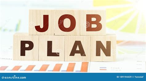 Words Job Plan Made With Black Letters On Wooden Blocks Stock Image