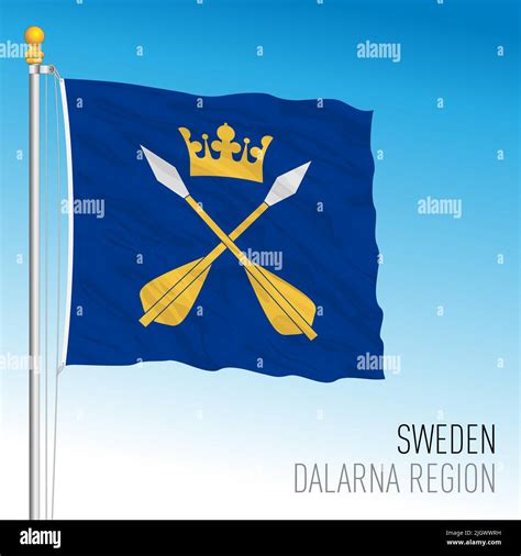 Dalarna Regional Flag Kingdom Of Sweden Vector Illustration Stock