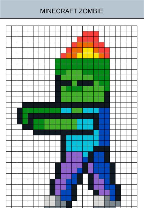 Dessin Pixel Art Minecraft Zombie Gamboahinestrosa Dessin Pixel Art