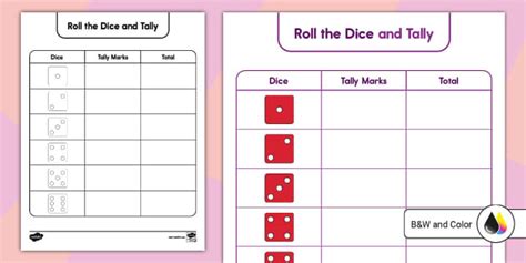 Roll The Dice And Tally Activity Linsegnante Ha Fatto