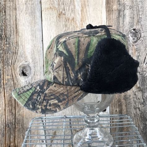 Vintage Accessories Vtg 8s Realtree Camo Ear Flap Insulated Hunting