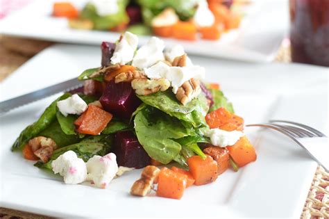 Warm Spinach Salad With Beets Goats Cheese And Toasted Walnuts Dj Foodie