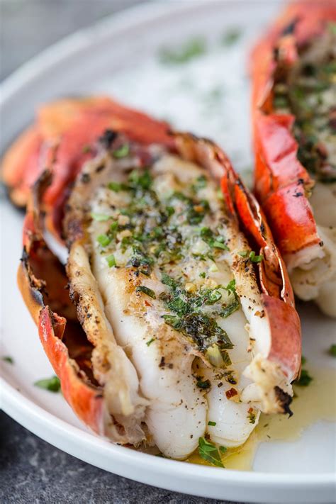 grilled lobster tails with red chili pepper herb butter vindulge