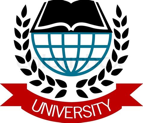 University Emblem With A Globe And Stock Vector Colourbox