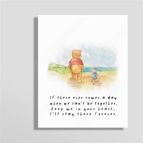 Classic Winnie The Pooh Quote Art Print Keep Me In Your Heart I Ll Stay There Forever Love