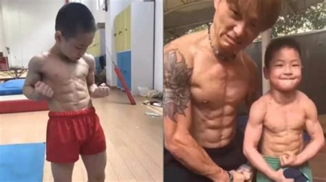 Смотрите видео abs kid онлайн. 7-year-old Chinese kid with perfect 8 pack abs will give ...