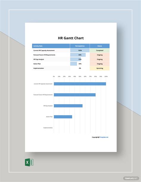 Basic Hr Gantt Chart Template In Ms Excel Download