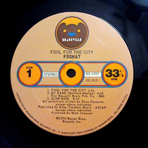 Foghat Fool For The City Full Album [1975] Album The Fool Songs