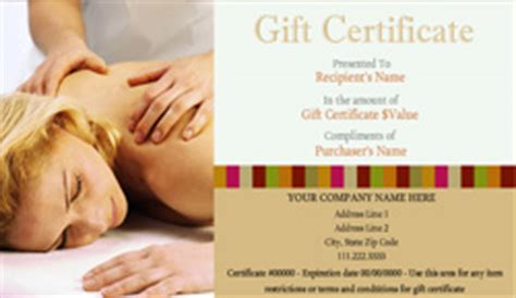 A reputable spa business needs business cards to promote its services to its visiting customers and get more referrals in the long run. Printable Massage Gift Certificates | Easy to Use Certificate Templates