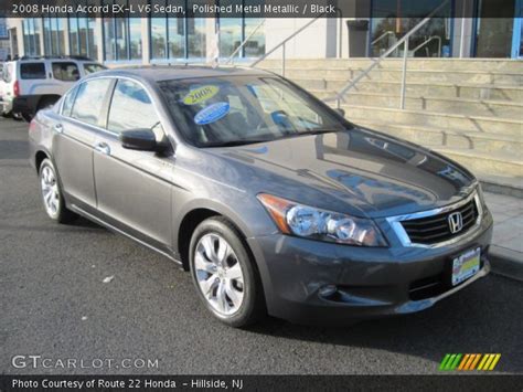 Polished Metal Metallic 2008 Honda Accord Ex L V6 Sedan Black