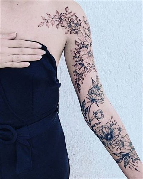 45 Gorgeous And Stunning Sleeve Floral Tattoo To Make You Stylish