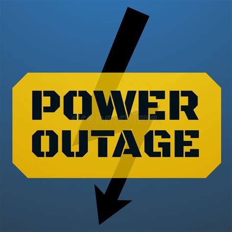 Power Outage Symbol Electricity Symbol On Yellow Caution Triangle With