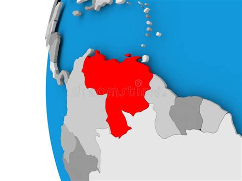 Political Map Of Venezuela On Globe With Flag Stock Illustration