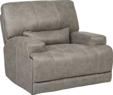 Lanzo Gray Leather Dual Power Recliner | Power recliners, Reclining sectional, Rooms to go recliners