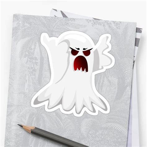Halloween Special Angry Ghost Face Pattern 4 Sticker By Skr0201