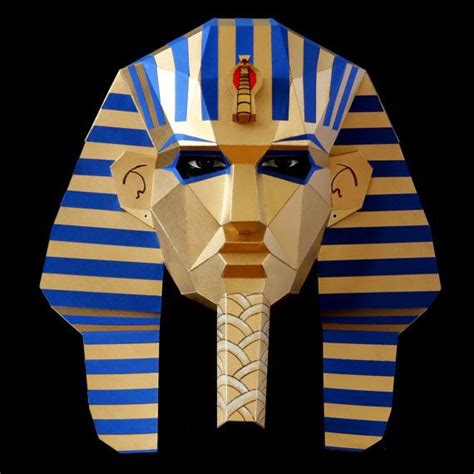 Pharaoh Mask Make Your Own Egyptian Mask With Card From Pdf Etsy In 2020 Egyptian Mask