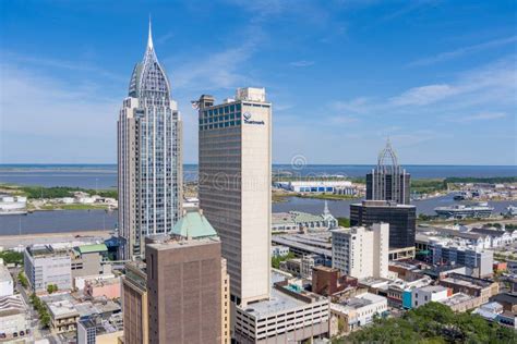 Downtown Mobile Alabama Waterfront Skyline In April Of 2021 Editorial