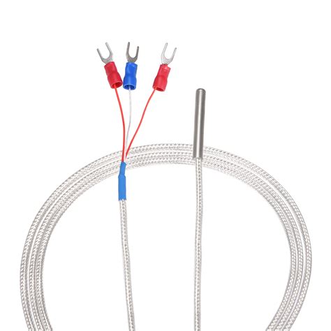 Pt100 Rtd Temperature Sensor Probe 3 Wire Cable Thermocouple Stainless