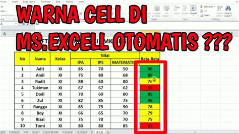 Cara Memberi Warna Pada Kolom Excel Dengan Rumus Ide Perpaduan Warna