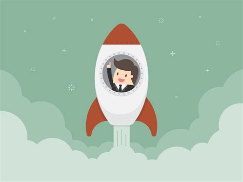 Businessman On A Rocket 664340 Vector Art At Vecteezy