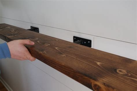 Anyway, whether you use a decent stud finder or just engage in some serious drywall wildcatting, it helps to drill and explore on the level line you want to hang your. Easy DIY Floating Shelf with Brackets - Angela Marie Made