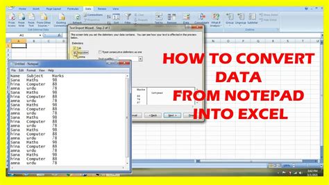 How To Convert Notepad Data Into Excel Youtube