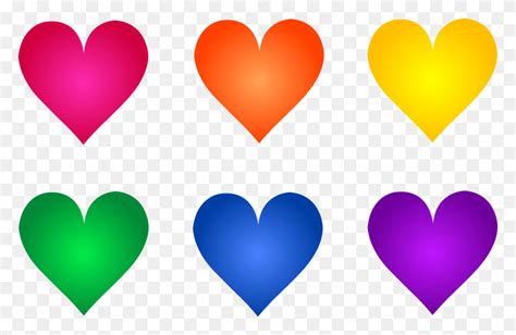 Colorful Rainbow Heart Symbols Rainbow Heart Clipart Flyclipart