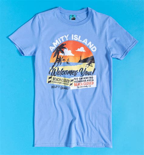 Amity Island Welcomes You Blue T Shirt