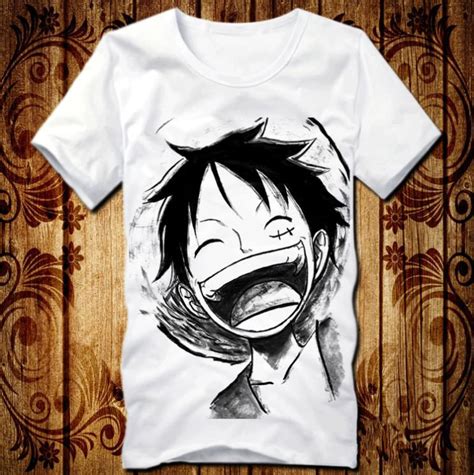 Anime One Piece Clothing Luffy Laughing Costume White T