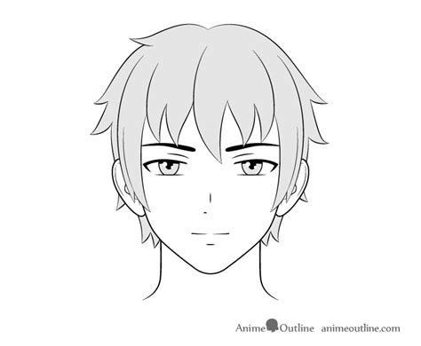 How To Draw Male Anime Characters Step By Step Animeoutline Guy Drawing Face Drawing Anime