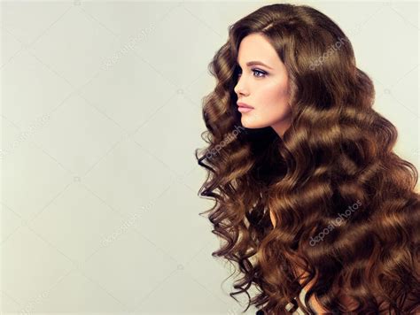 Woman With Long Healthy Curly Hair Stock Photo Sofia Zhuravets