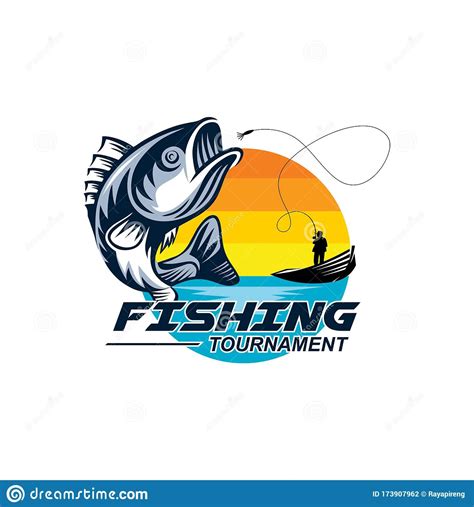 Fishing Logo Design Template With Bass Fish