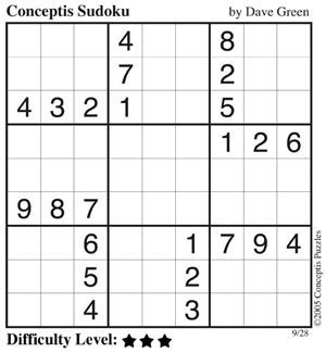 Readers who spend hours grappling in vain with the telegraph's daily sudoku puzzles should look away now. King Features Syndicates Conceptis Sudoku to Newspapers ...
