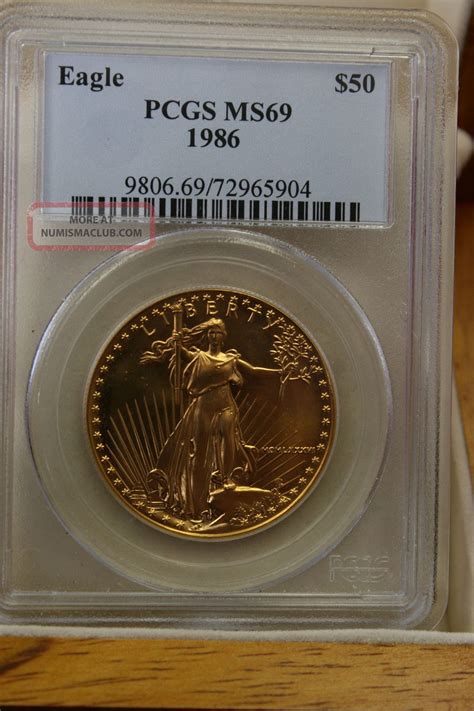 1986 50 Gold American Eagle Pcgs Ms69 1 Oz