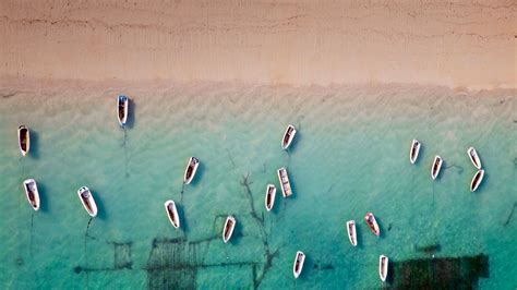 Aerial View Of Rowboats Near Bali Indonesia Wallpaper By T1000
