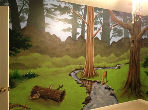 Enchanted Forest Childrens Room Mural Detail 9 By Sarah Bachemin