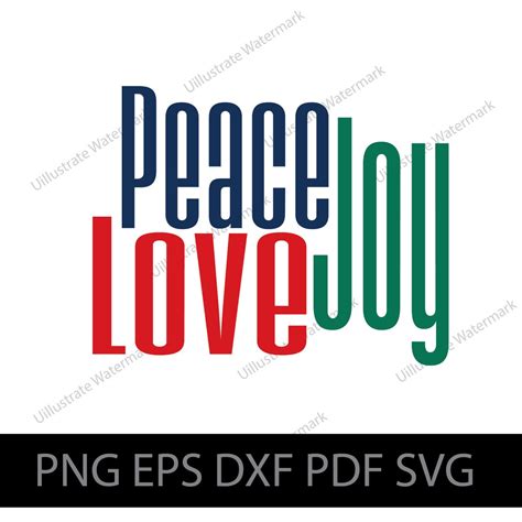 Peace Love Joy Svg Png Eps Dxf Pdf Files For Cricut Silhoutte