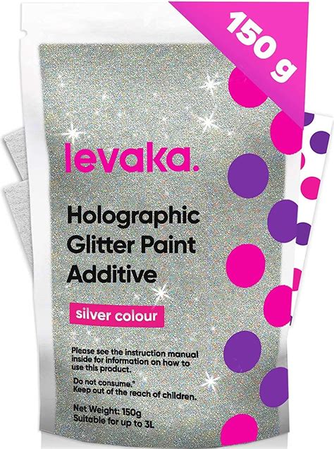 Glitter For Paint 150g Holographic Silver With 2 X Buffing Pads