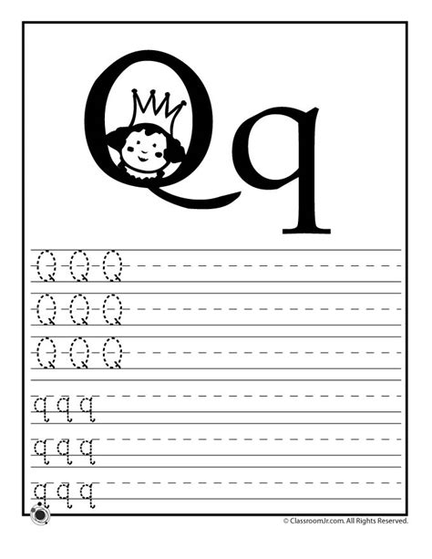 Letter Q Writing Practice Printables In 2021 Writing Practice Tracing