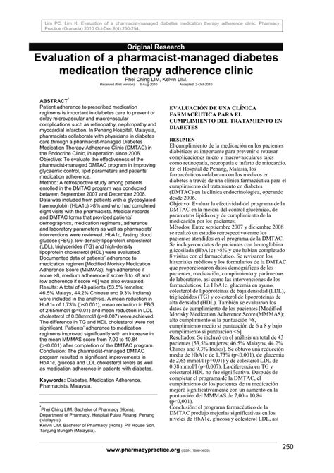 This video is for nfnf3043 amalan farmasi ii. (PDF) Evaluation of a pharmacist-managed Diabetes ...